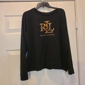 Lauren Ralph Lauren Animal Print Logo Jersey Pullover Lounge Top